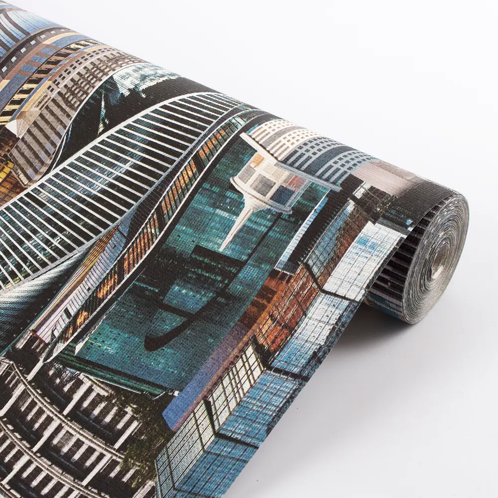 Santreyd Обои бумажные Фиолетовые кирпичи с мраморным эффектом 83596179 НЕБОСКРЕБЫ STLM-0042327 - Вид №2