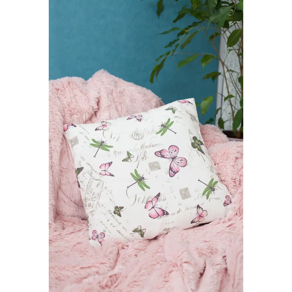 Подушка декоративная «Бабочки» 40х40 см цвет розовый Altali STLM-2105914 - Вид №4