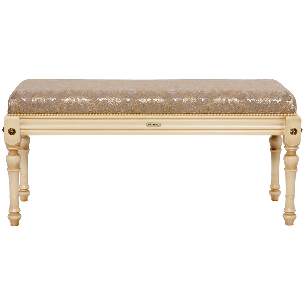 17105 Банкетка Классика 2 Айвори Флора Беж BOGACHO 4627179651503