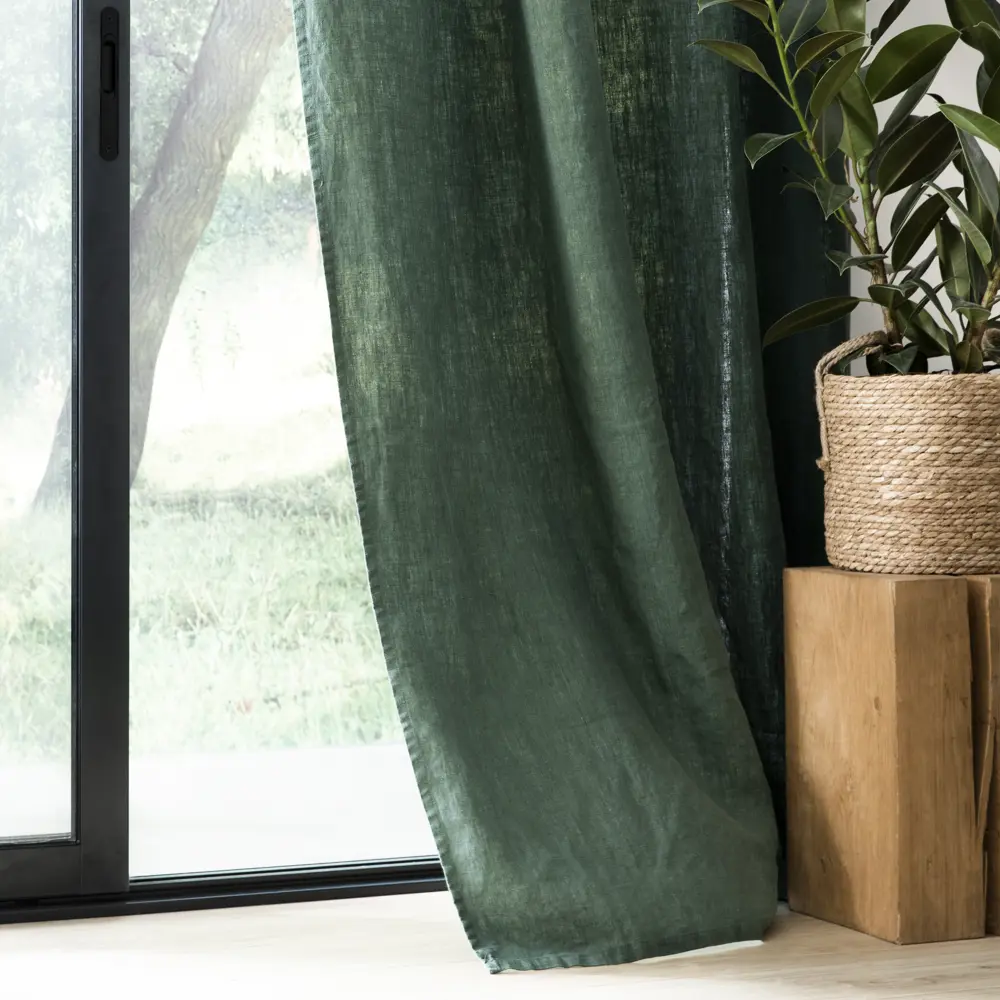 Штора на люверсах Inspire Danae 140x280 см цвет темно-зеленый Cactus 1 84843035 STLM-2125557  - Вид №4