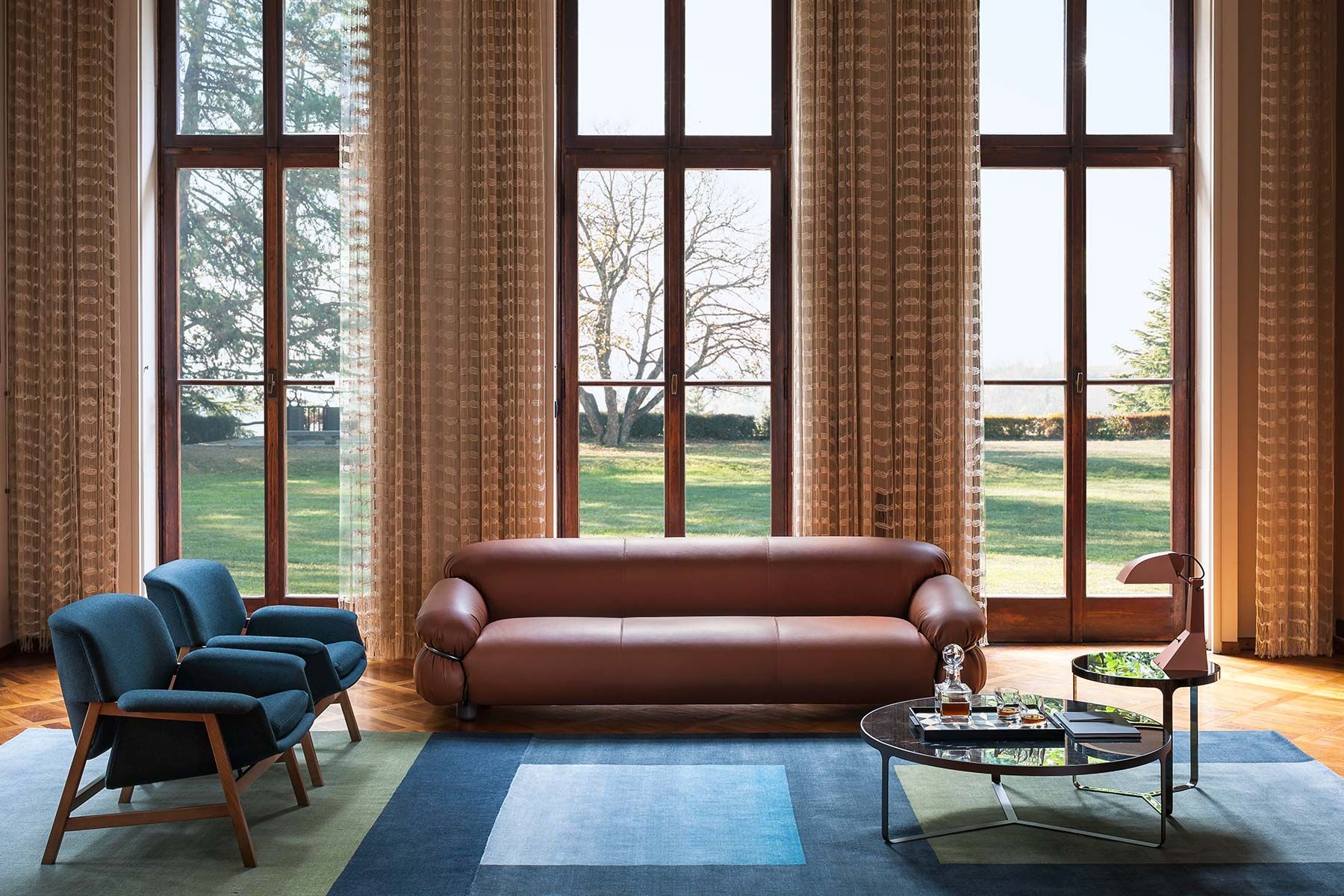 3-местный кожаный диван Tacchini Sesann ARCH-00108467 - Вид №1