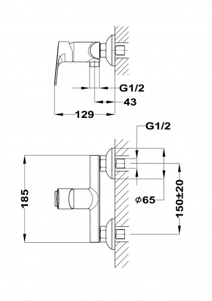 951090 Смеситель для душа Teka Manacor 842321200  - Вид №1