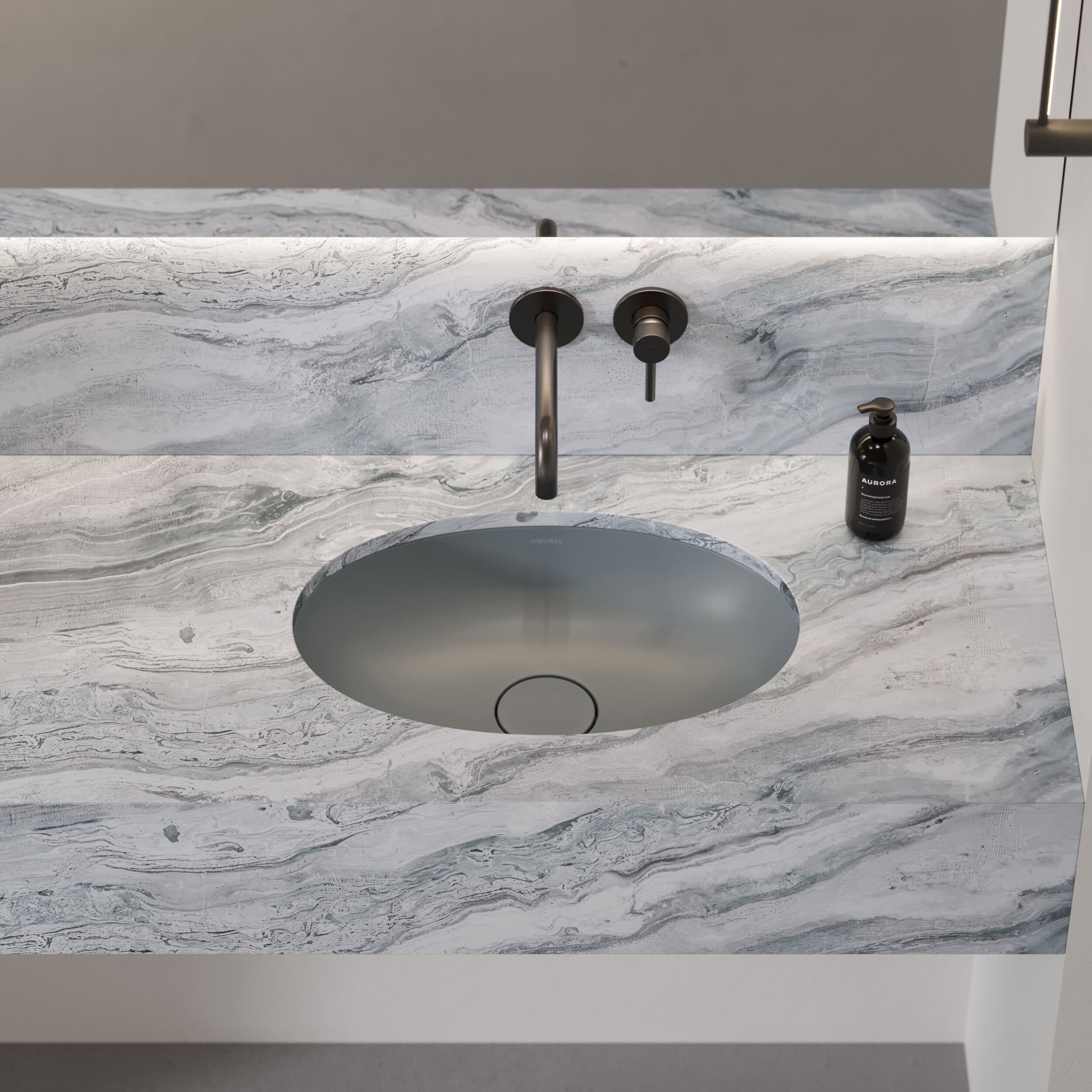 Встраиваемый умывальник из Овального композитного материала OMNIRES SHELL M+ SHELLUP ARCH-00143000 - Вид №32