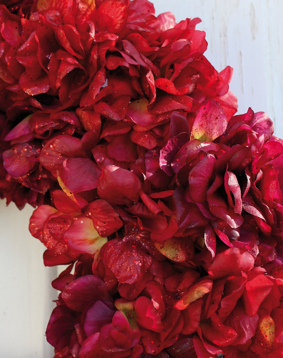 2010 432 a3 Искусственный венок из гортензии с глиттером, Ø 55 см, бордово-золотой H-andreas  - Вид №17