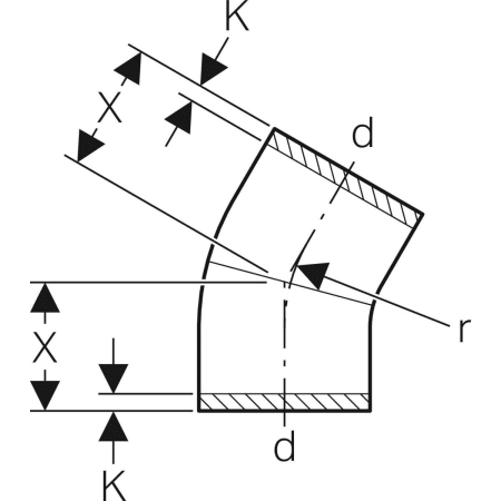 371.055.16.1 Отвод сегментный Geberit PE Geberit  - Вид №14