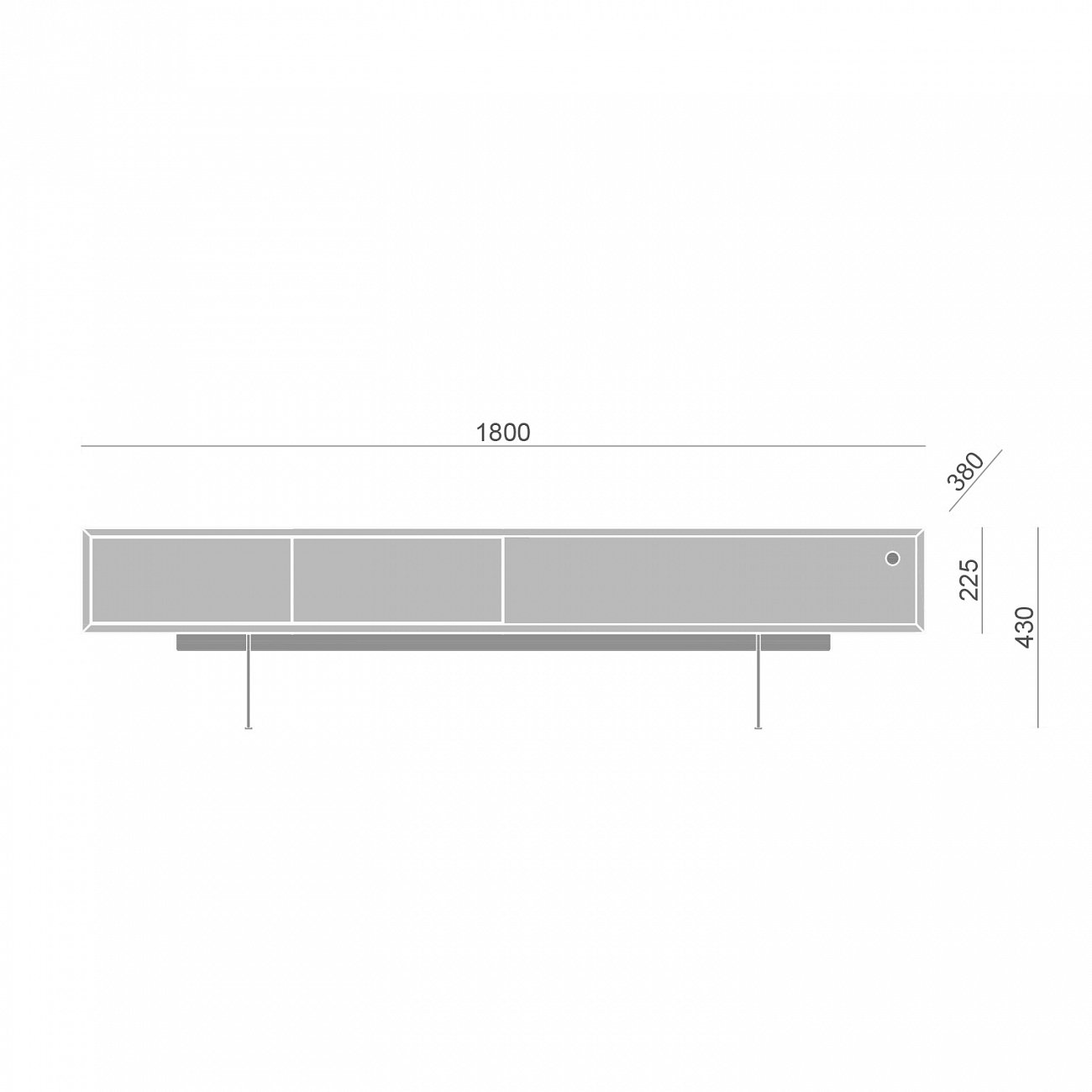 Тумба под телевизор с двумя ящиками 43х180 см желтая Long New BRAGIN DESIGN TUBE 00-3862371 Желтый - Вид №2