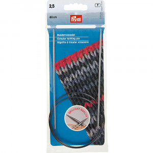 212114 Спицы PRYM круговые латунь d 2.5 мм 80 см серебристые PRYM