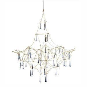 Светильник подвесной с хрустальными подвесками 150х80 см медный Lucciola MD18001068-1E DELIGHT COLLECTION ДИЗАЙНЕРСКИЕ 00-3883132 Медь;прозрачный