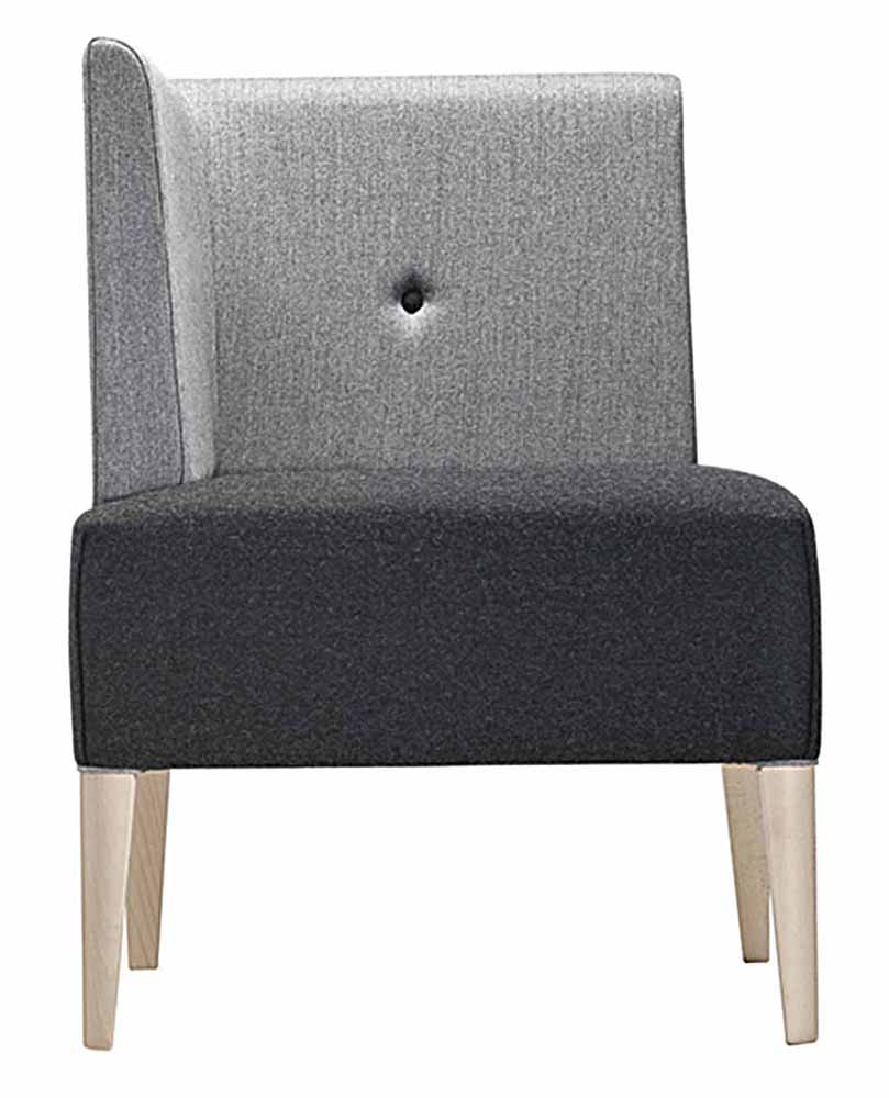 Punto 228 Модульная система сидений, линейные сиденья с деревянным каркасом из бука, 4 ножки. Сиденье и спинка мягкие. Угловой модуль. Et al. Punto