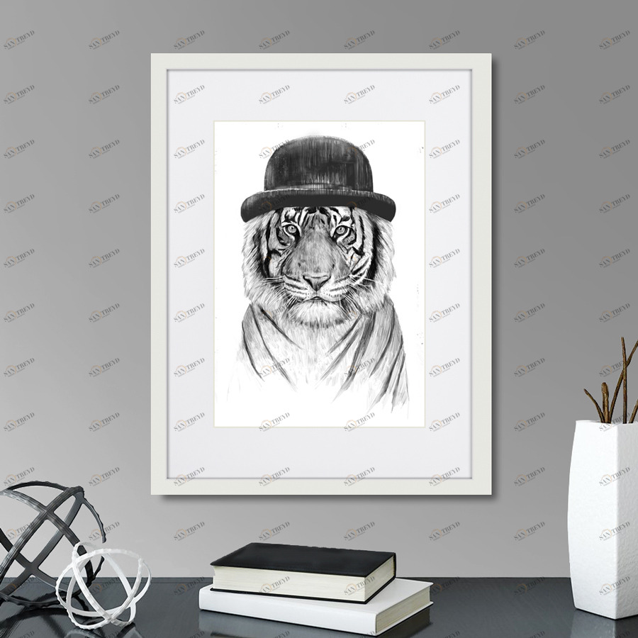 Картина черно-белая 42х32 см Welcome To The Jungle КАРТИНЫ В КВАРТИРУ  00-3894671 Белый;черный 