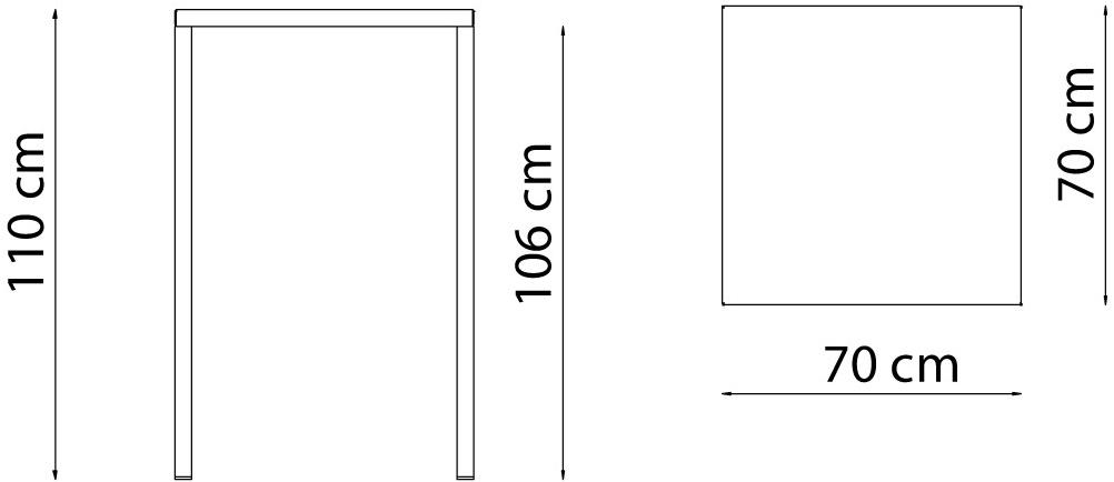 Vermobil Квадратный садовый высокий стол из металла Quatris sun-id-1386852 - Вид №4