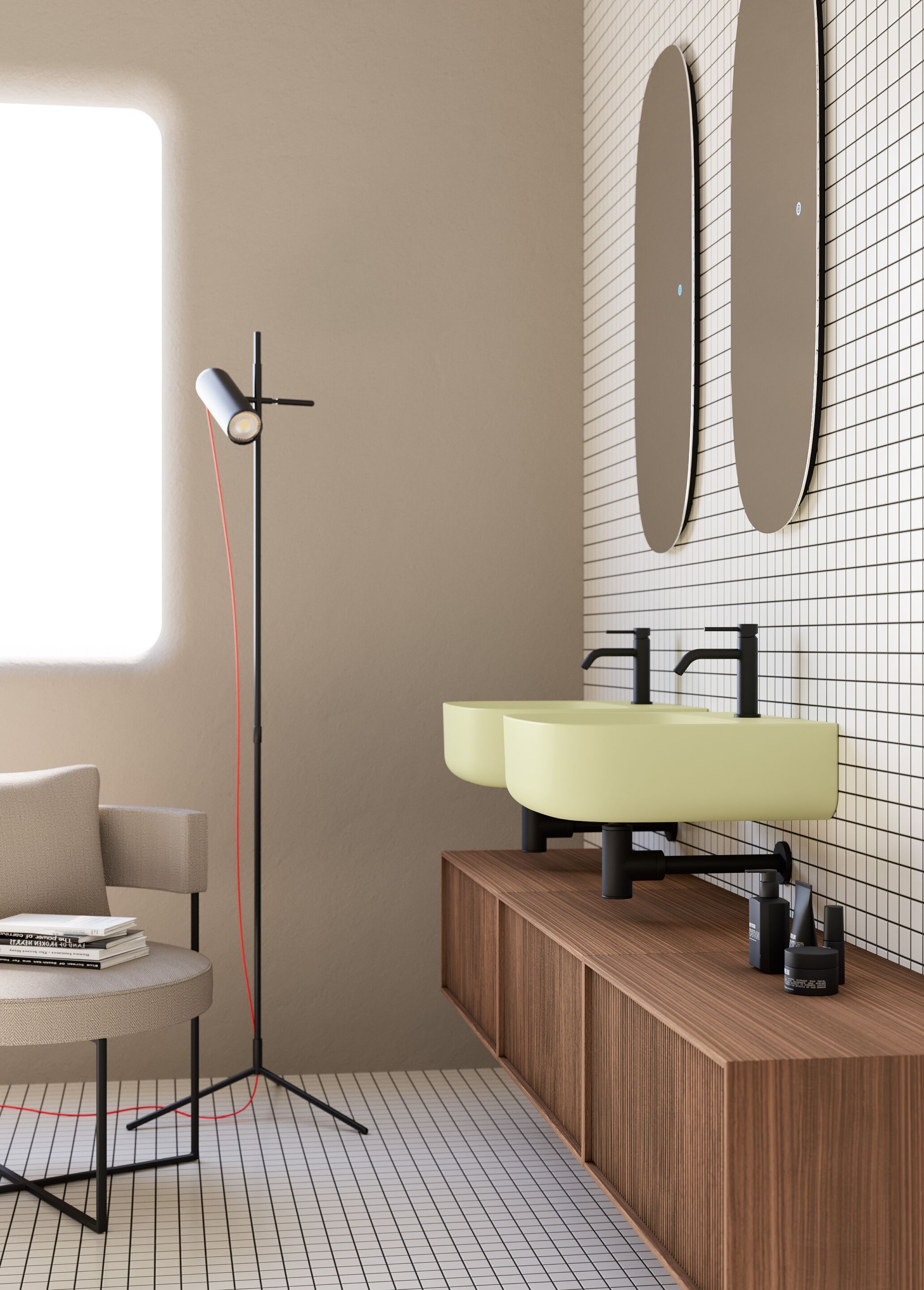 Двойной подвесной умывальник Scarabeo Ceramiche Laila ARCH-00007778 - Вид №3