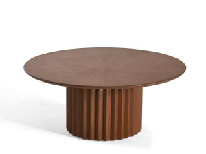 Деревянный круглый журнальный столик