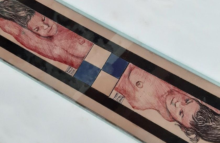 RAMA 1956 Декоративный объект из скульптурного мрамора и кожи, расписанной вручную Spazialità oscillante sun-id-1370264 - Вид №1