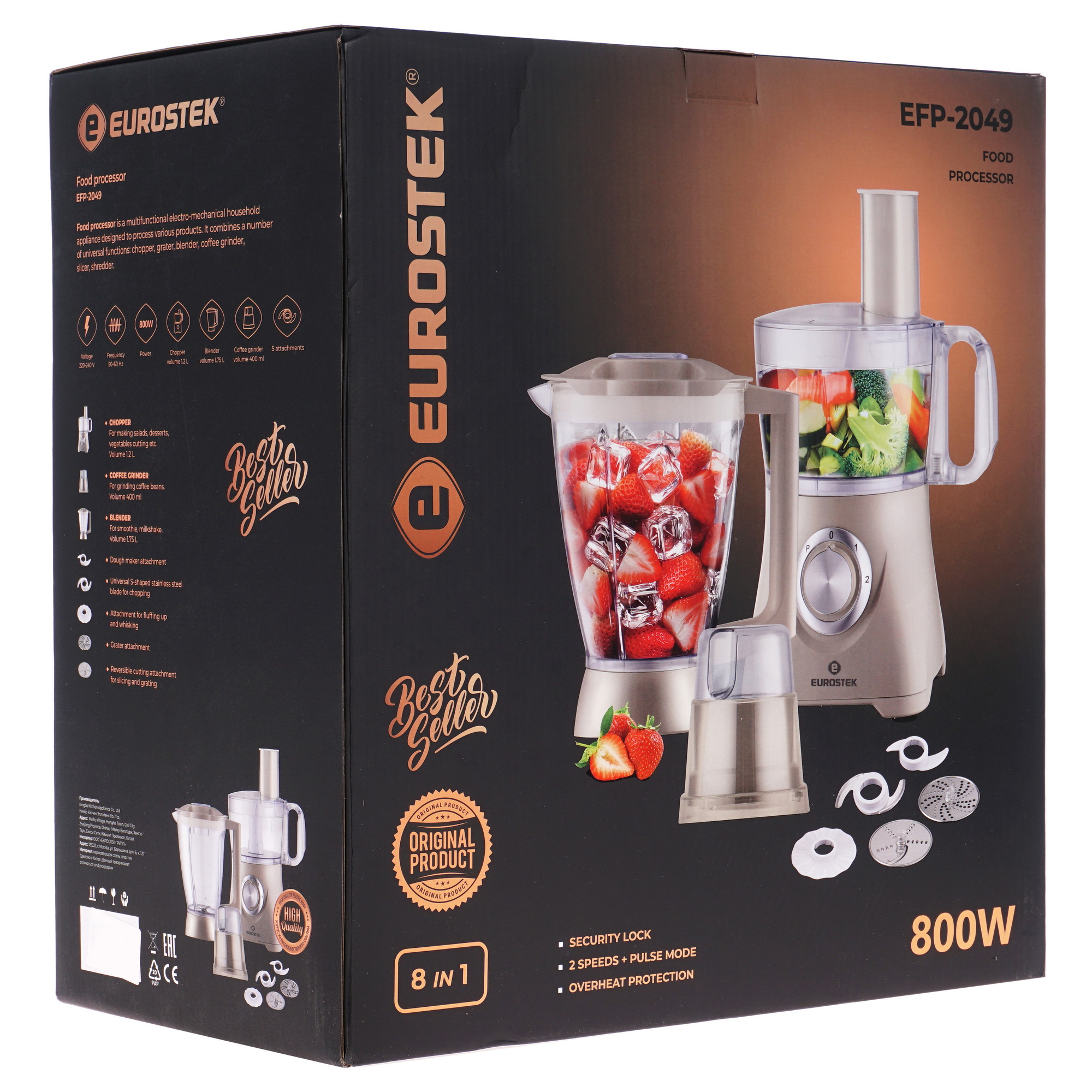 5082450 Кухонный комбайн Eurostek EFP-2049 белый STDN-0062478 - Вид №10