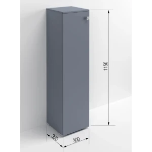 91617117 Шкаф для ванной Regent Style Виола правый напольный 30x115см цвет темно-серый STLM-1384382