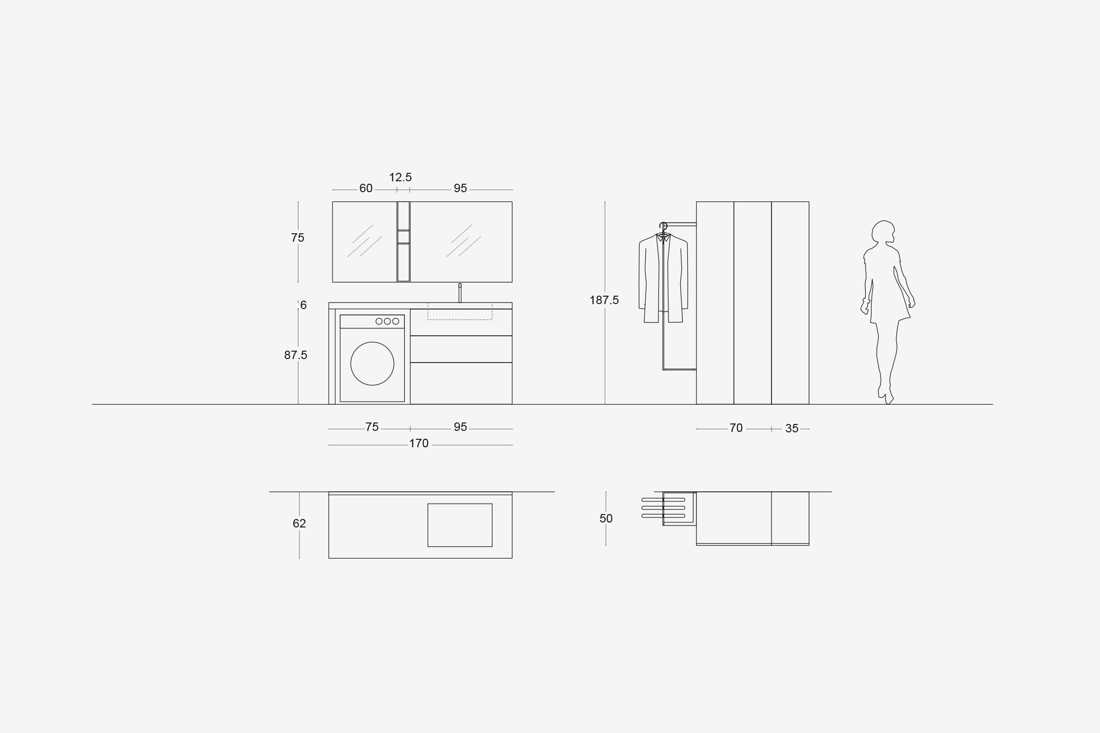 Деревянный шкаф для белья ARCOM I_WASH ARCH-00035740 - Вид №4