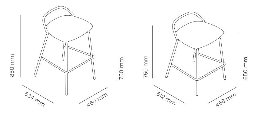 Высокий стальной штабелируемый стул с подставкой для ног Mara Icon ARCH-00107929 - Вид №12