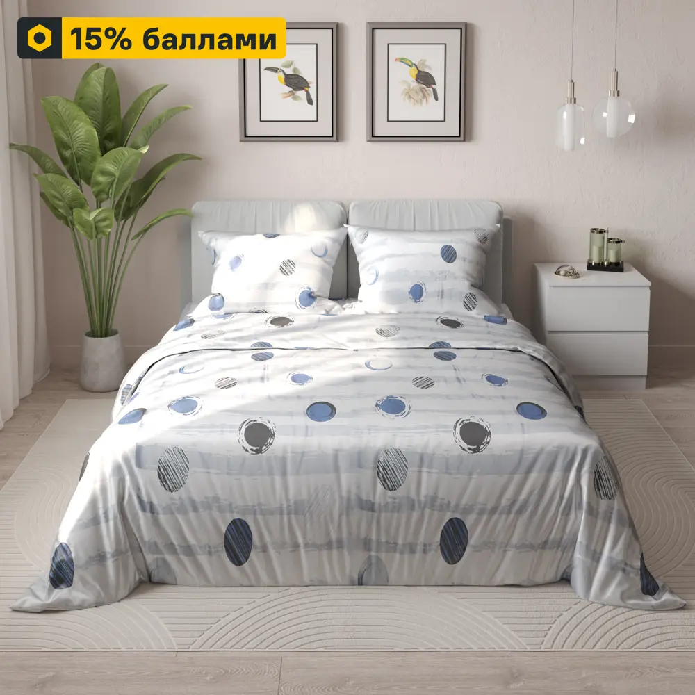 Шуйские ситцы Дом снов Планеты — комплект постельного белья из сатина 89338191 STLM-1050260
