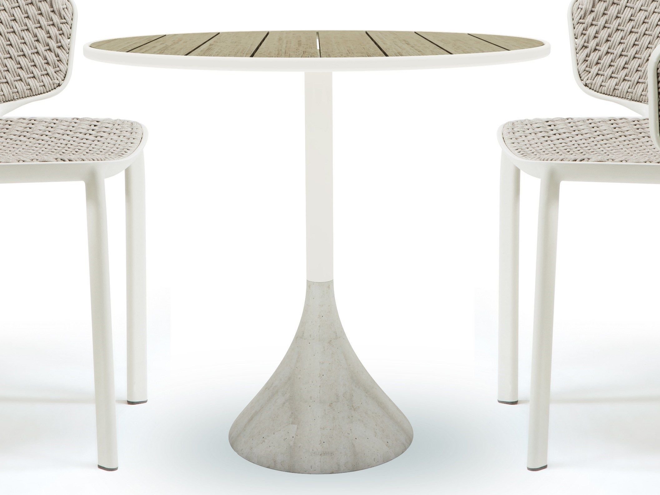 Круглый стол из тикового дерева и бетона Ethimo ARCH-00113009 - Вид №4