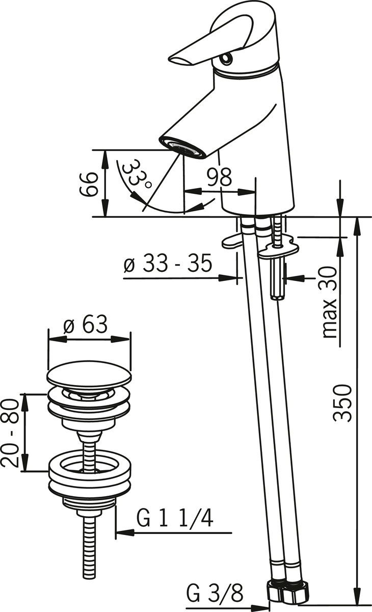 Oras 2700FG Смеситель для умывальника 2700FG Optima Хром  - Вид №3