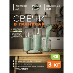 91545411 Набор для изготовления свечей Roscandles 3 кг и фитиль 6 м цвет мятный STLM-0835710