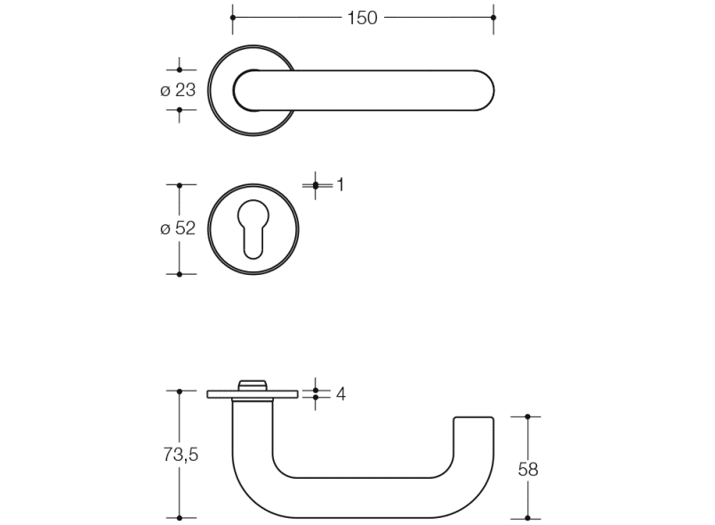 111PCIX11230 Комплект противопожарной защиты с накладками модель 111.23шт. HEWI Beschläge für Innentüren  - Вид №3