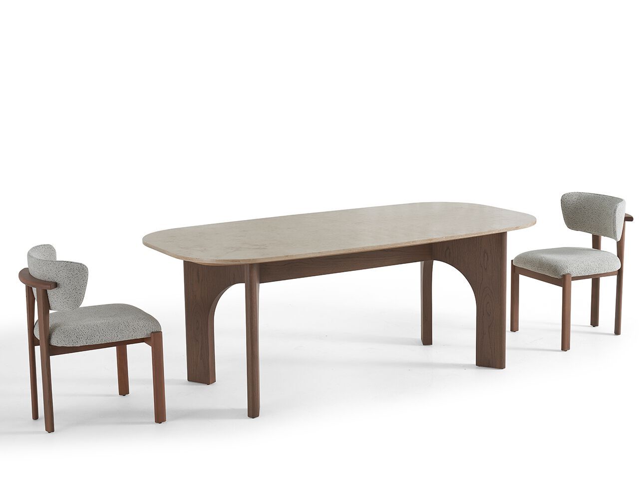 Деревянный обеденный стол с травертиновой столешницей NDESIGN Ezora ARCH-00121790 - Вид №2