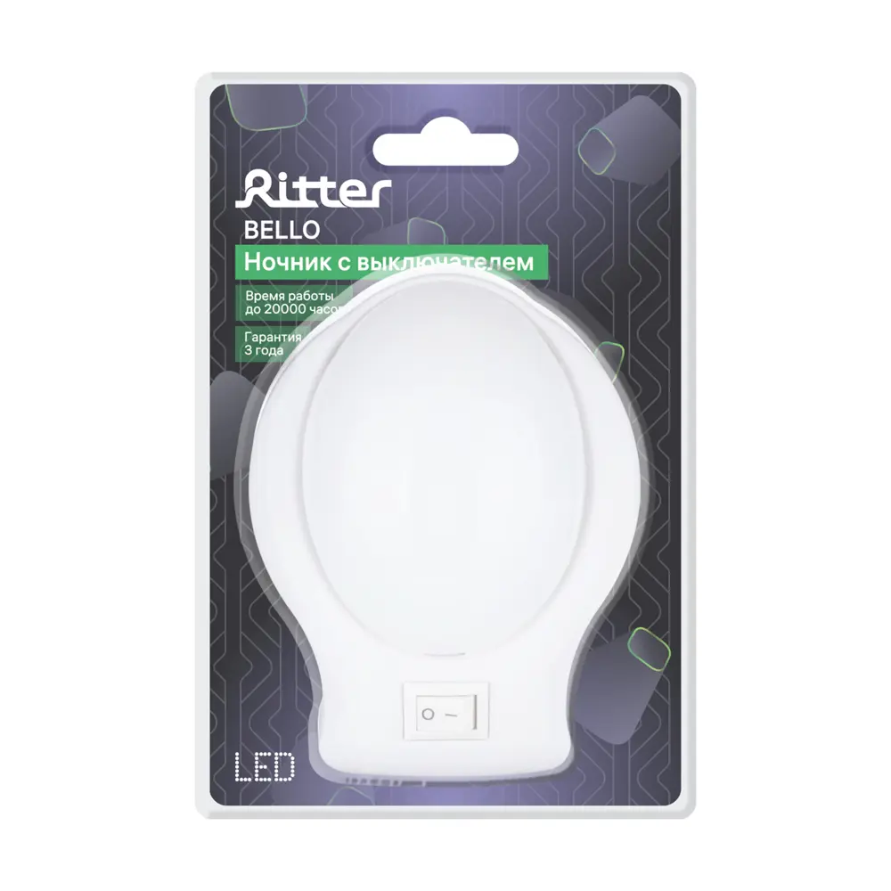 Ночник в розетку светодиодный Ritter Овал с выключателем STLM-2016082 - Вид №1