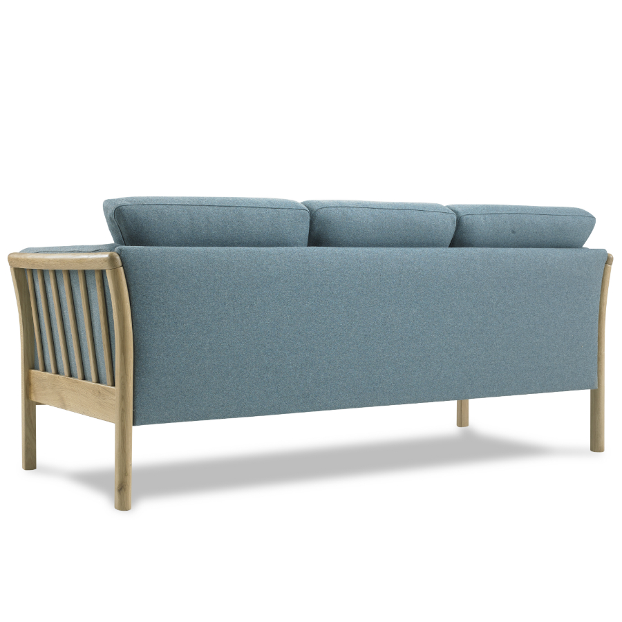 Диван трехместный Aya, цельный лакированный дуб, сине-зеленый Kragelund 12903202520 - Вид №5