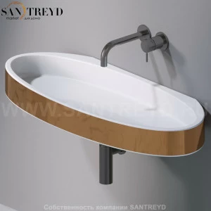 L016T1RPV4.250 Подвесная раковина настенная овальная A. e T. Italia P35 золотая