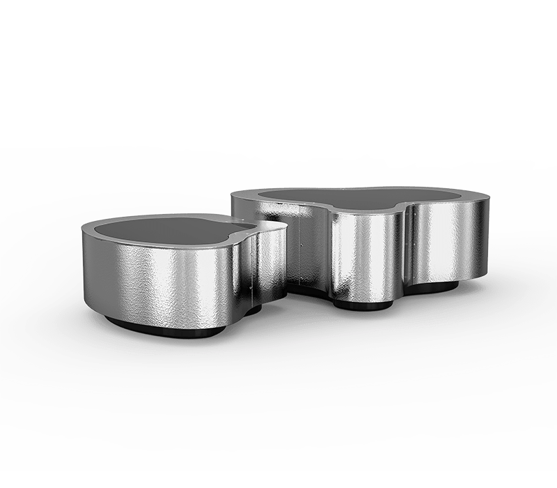 0-132 Центральный стол из волнистой нержавеющей стали Boca Do Lobo 