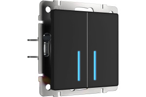 17995231 Сенсорный 2-клавишный выключатель W4520608 с функцией Wi-Fi черный a048327 WERKEL