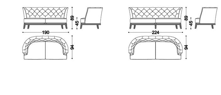 Тканевый диван OPERA CONTEMPORARY Parsifal ARCH-00152972 - Вид №2