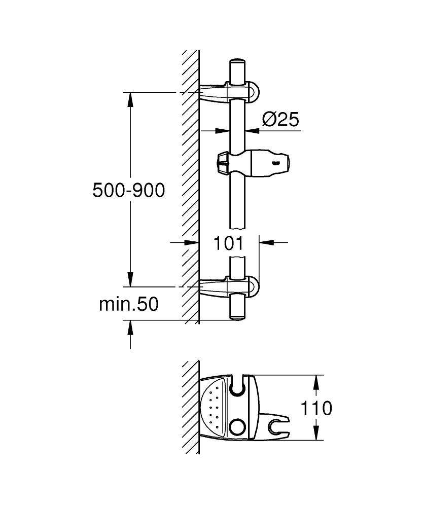 28398000 Душевая штанга Grohe Movario хром - Вид №1