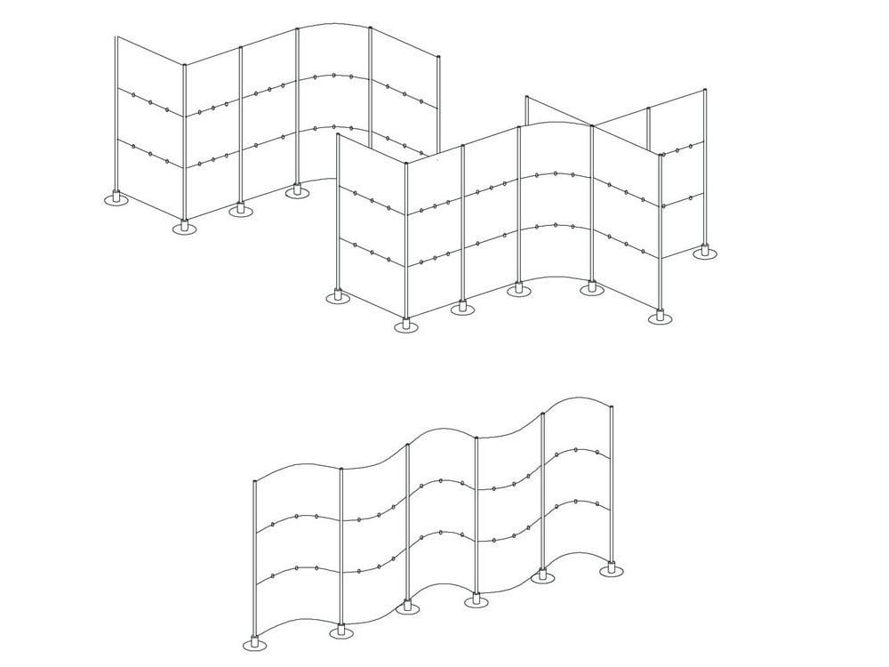 Отдельно стоящая офисная перегородка из алюминия и ПВХ Slalom СИСТЕМА ПЕРЕГОРОДОК ARCH-00037362 - Вид №12