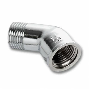 261538C SANHA 615 угол 45° ВР-НР, хромированная латунь 3/8 мм