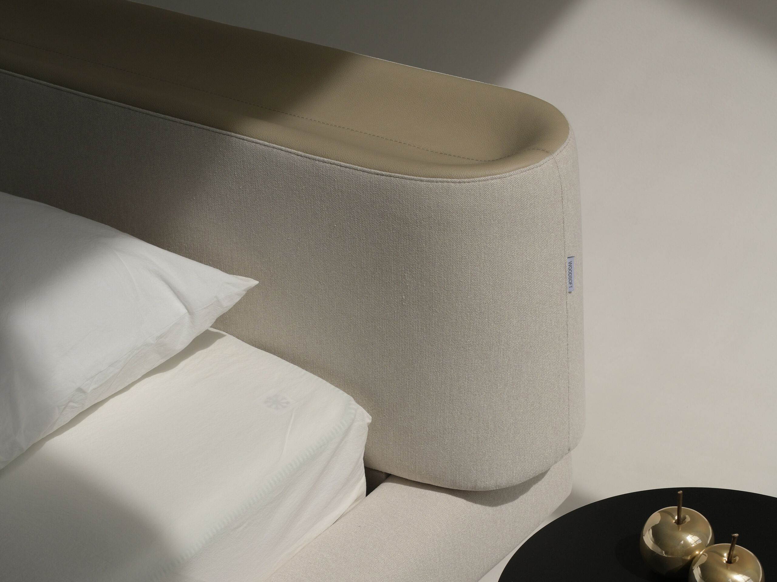 Двуспальная кровать с мягким изголовьем Woodsoft VERTIGO ARCH-00108797 - Вид №6