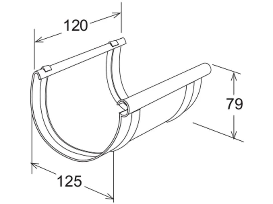 Простое соединение желоба с металлическим эффектом 125 First Corporation First Plast ARCH-00034065 - Вид №2