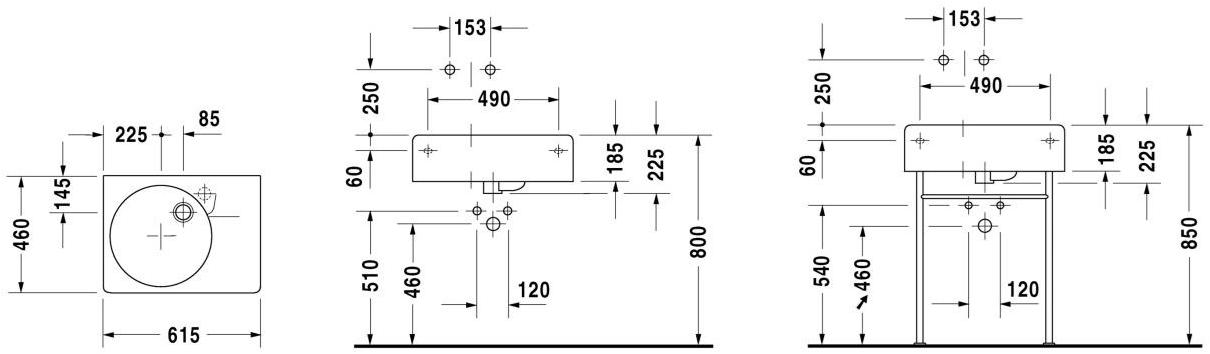 003059 Напольная раковина стоящая овальная Duravit Scola - Вид №1