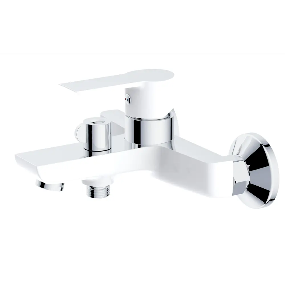 Смеситель ESKO Lucca для ванны - хром с белым матовым покрытием 89358552 STLM-1373005