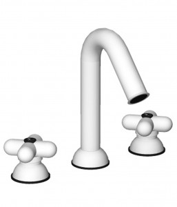 0504  Смеситель для раковины на 3 отверстиявылет 11,5 см ручки ограничитель потока воды до 5 л/мин при 3 бар картридж керамический 90° подводка донный клапан нажимного типа Fantini Rubinetti I BALOCCHI