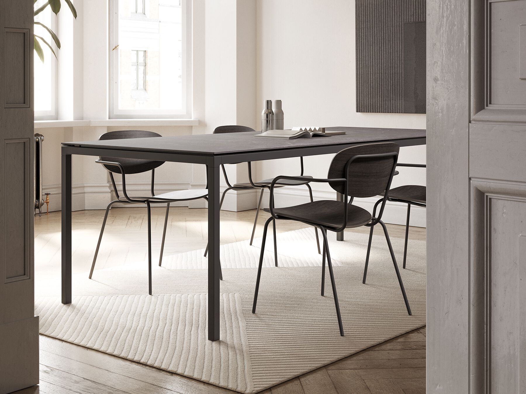 Деревянный стул с подлокотниками MOBLIBERICA Silueta ARCH-00109385 - Вид №3