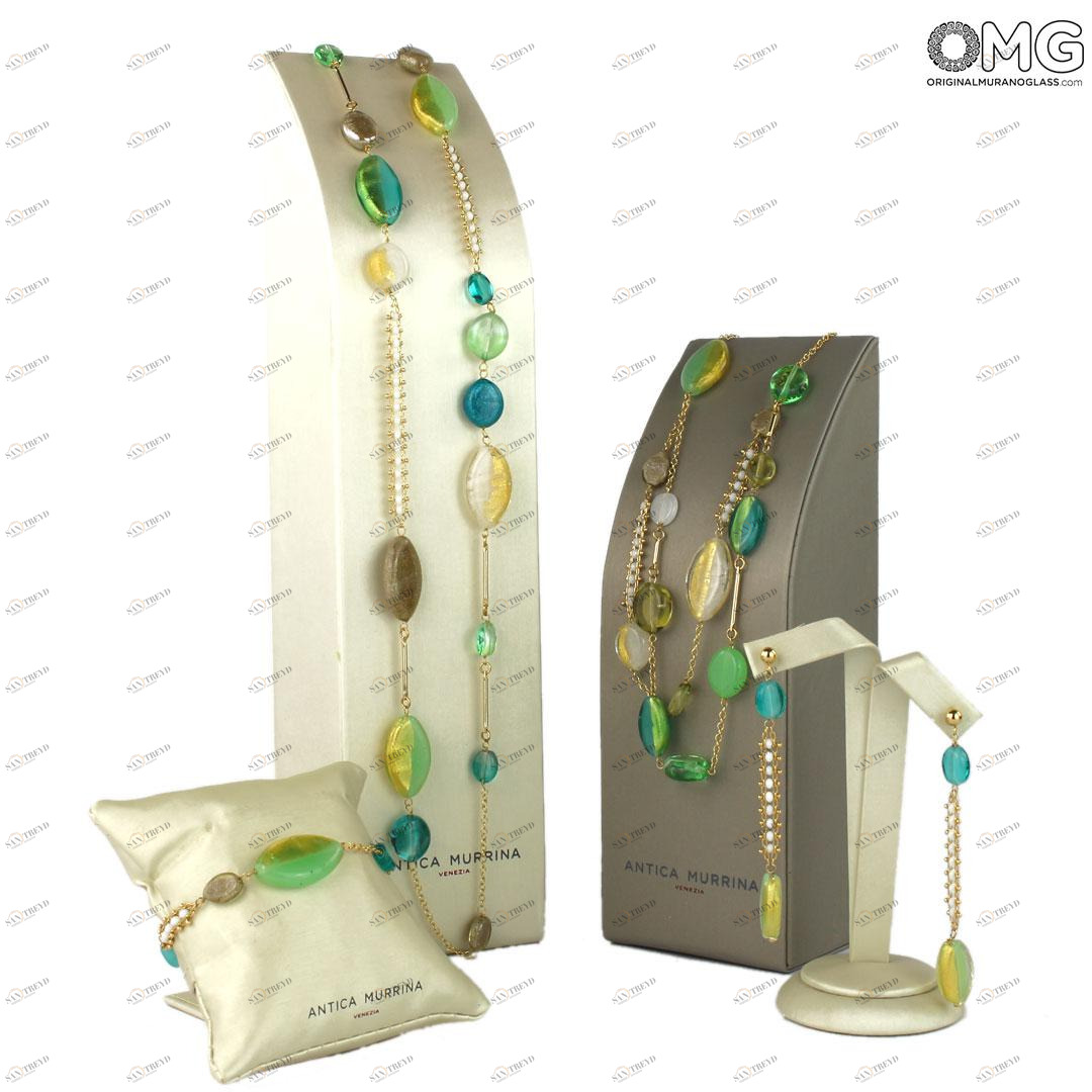 3836 ORIGINALMURANOGLASS Набор украшений Лилия - Коллекция Antica Murrina - муранское стекло OMG  см 