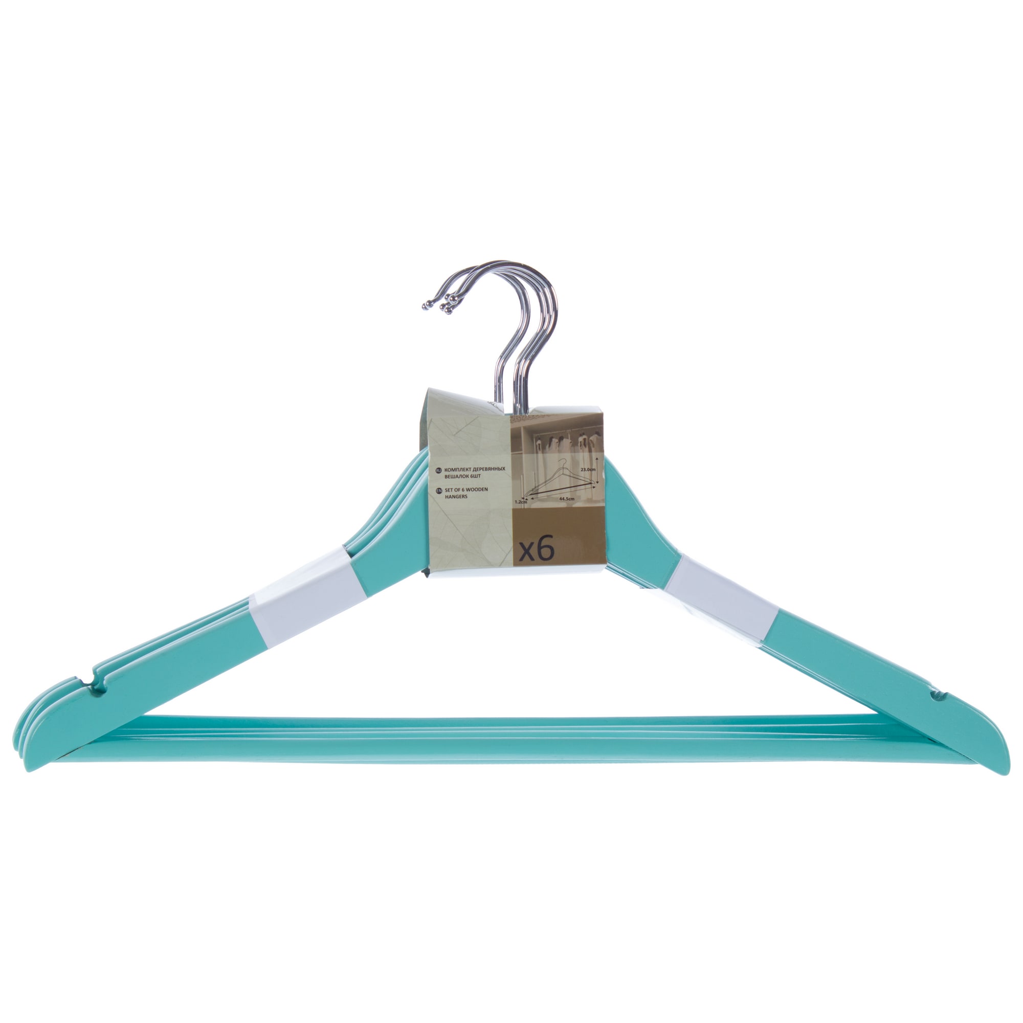 18056571 Плечики дерево цвет мятный, 6 шт Santreyd  - Вид №1