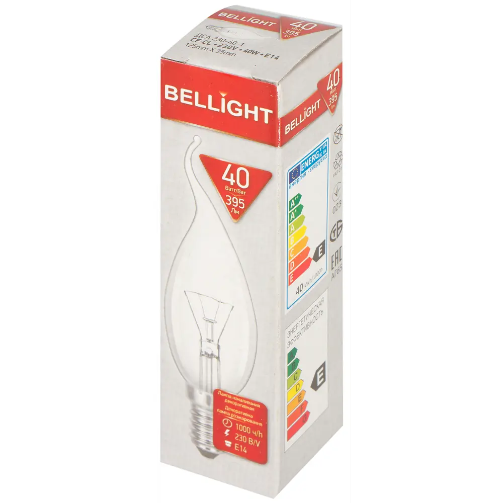 Лампа Bellight E14 свеча накаливания 40Вт теплый свет 15062423 STLM-0005282 - Вид №3