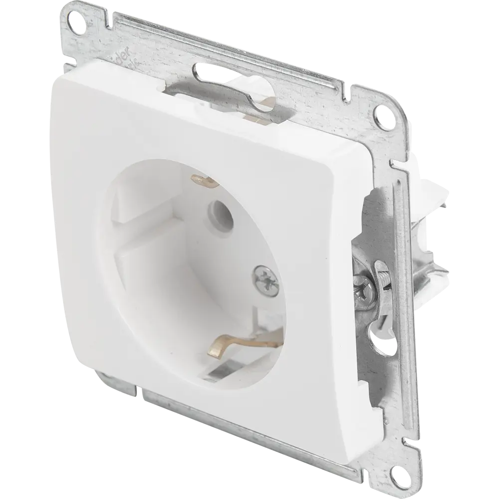 Розетка встраиваемая Systeme Electric Glossa с заземлением цвет молочный STLM-2120310 - Вид №1