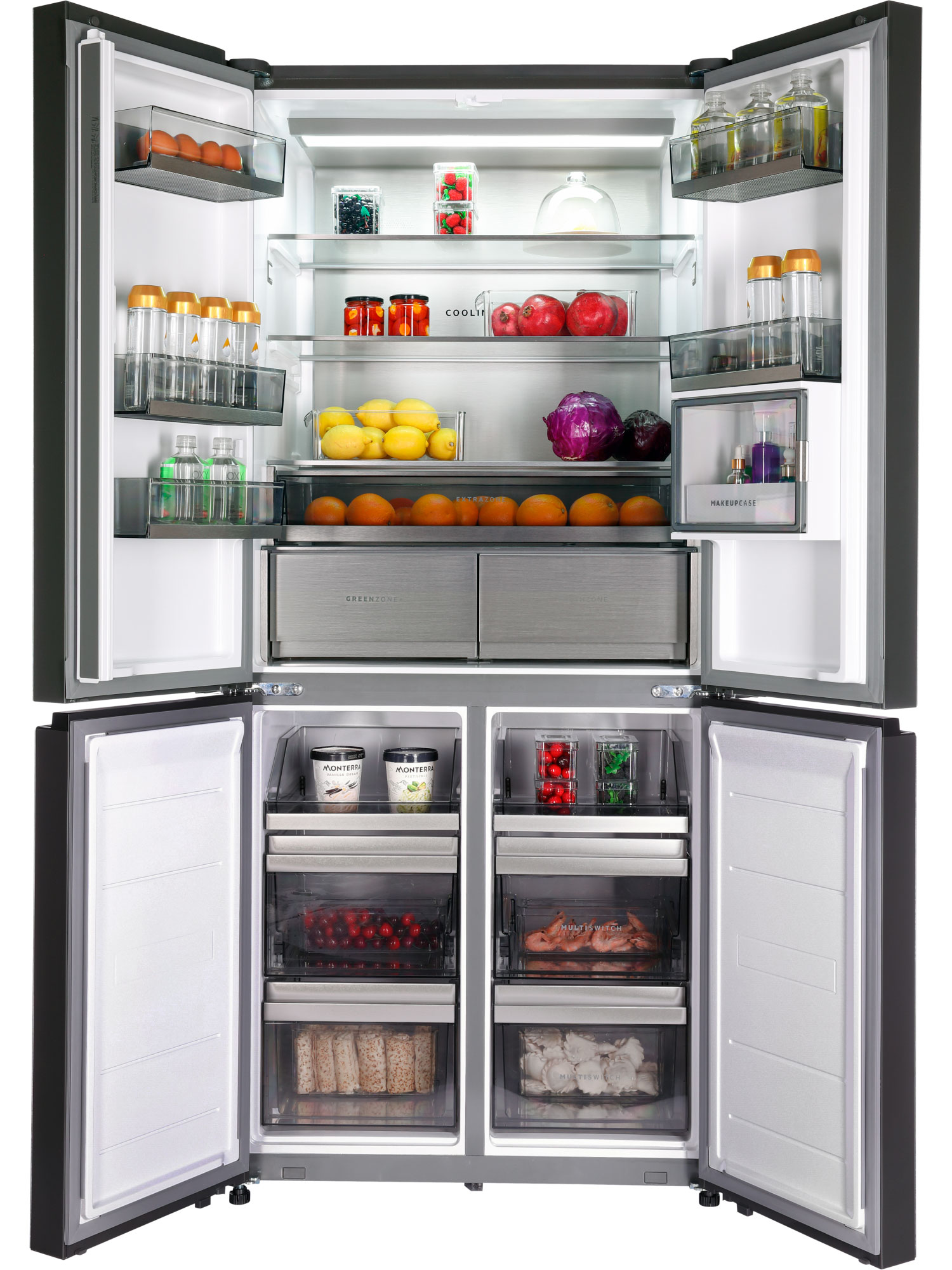 9168754 Холодильник многодверный   HIBERG RFQ-610G GS inverter серый STDN-0085624 - Вид №1