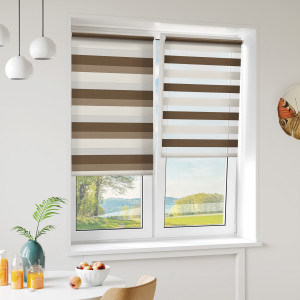 Рулонная штора день-ночь MIAMOZA ПОРТО 70x160 см коричневая 84522453