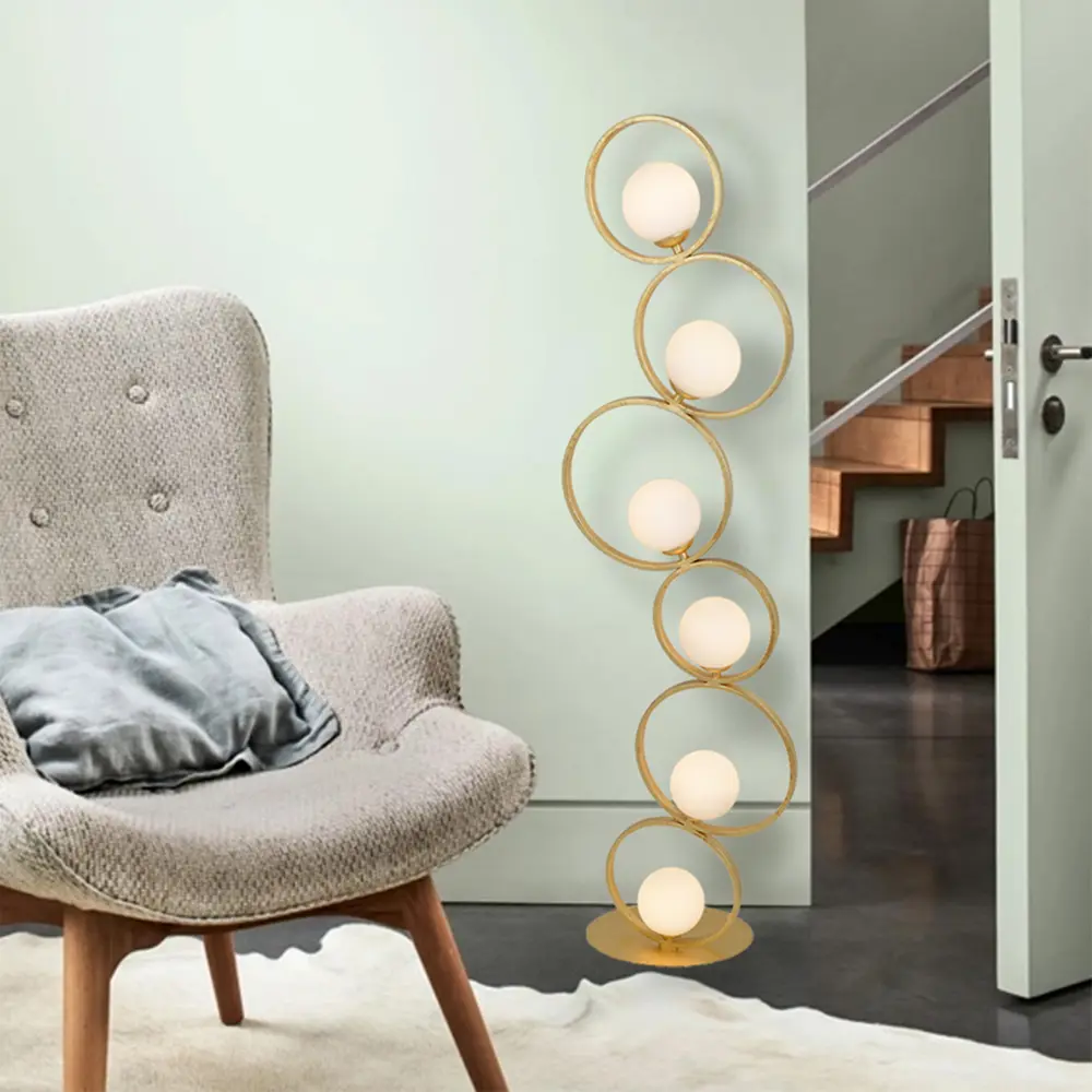 Торшер галогенный L1169-6 Pluto, белый свет, цвет золото LAMPLANDIA STLM-2015640 - Вид №1